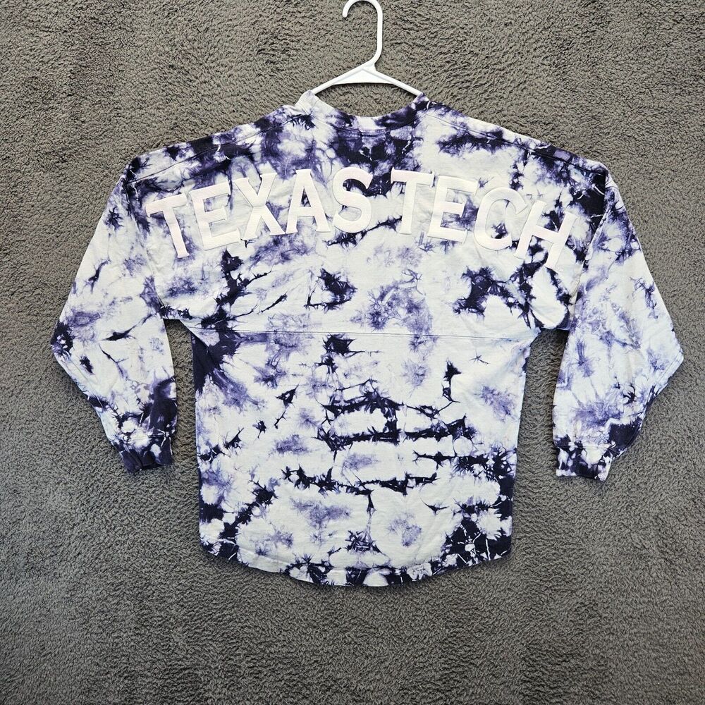 Texas Tech Spirit Jersey Shirt Adult Small Purple Tie‎ Dye Crewneck Pullover